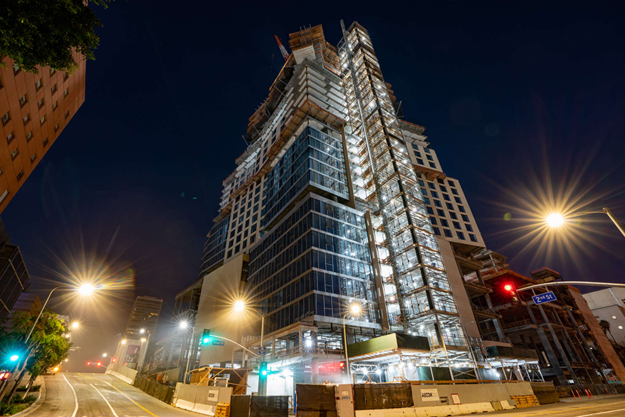 Grand LA construction at night Erin